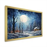 Christmas winter cottage scenery III - Landscapes Canvas Wall Art