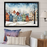 Multicolor frosty city in winter I - Landscapes Canvas Wall Art