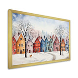 Multicolor frosty city in winter II - Landscapes Canvas Wall Art