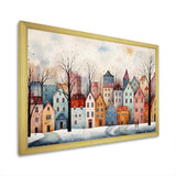 Multicolor frosty city in winter III - Landscapes Canvas Wall Art