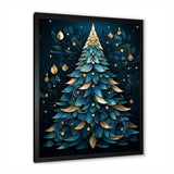 Magical blue and golden christmas tree - Landscapes Canvas Wall Art