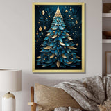 Magical blue and golden christmas tree - Landscapes Canvas Wall Art