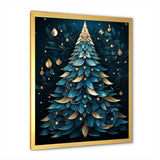 Magical blue and golden christmas tree - Landscapes Canvas Wall Art