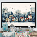 Christmas village in Winter I - Landscapes Canvas Wall Art