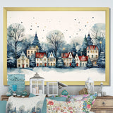 Christmas village in Winter I - Landscapes Canvas Wall Art