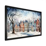 Christmas village in Winter III - Landscapes Canvas Wall Art