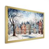 Christmas village in Winter III - Landscapes Canvas Wall Art