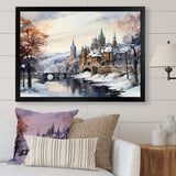 Wonderful village winter at Christmas I - Landscapes Canvas Wall Art