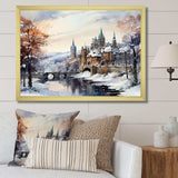 Wonderful village winter at Christmas I - Landscapes Canvas Wall Art