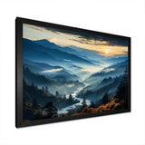 Blue and green Majesty Mountain  Panorama I - Landscapes Canvas Wall Art