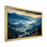 Blue and green Majesty Mountain  Panorama I - Landscapes Canvas Wall Art