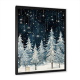 Winter Pine tree starry night sky I - Floral Canvas Wall Art