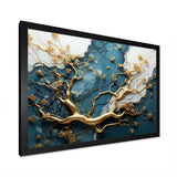 Gold and emerald Ancient bonsai  I - Floral Canvas Wall Art