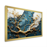 Gold and emerald Ancient bonsai  I - Floral Canvas Wall Art