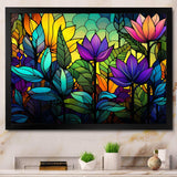 Colorful Jungle tropical plams mosaic - Landscapes Canvas Wall Art