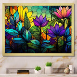 Colorful Jungle tropical plams mosaic - Landscapes Canvas Wall Art