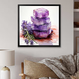 Purple Lavender batjhroom soap III - Floral Canvas Wall Art