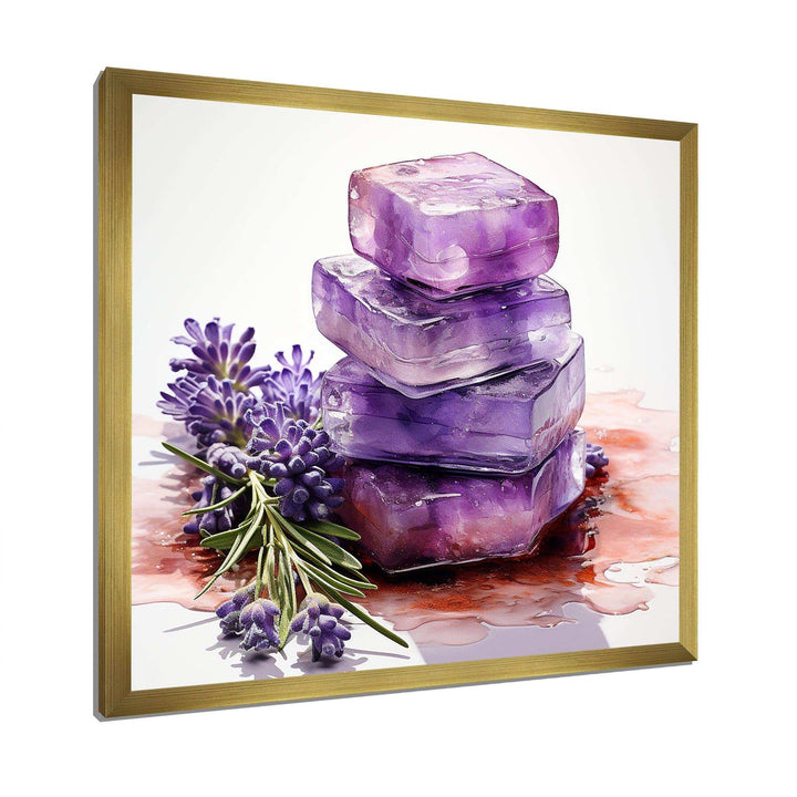 Purple Lavender batjhroom soap III - Floral Canvas Wall Art