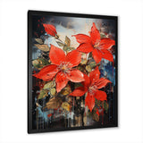 Poinsettias flower Passion 1 II - Floral Canvas Wall Art