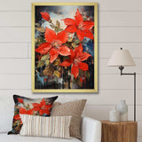 Poinsettias flower Passion 1 II - Floral Canvas Wall Art