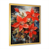 Poinsettias flower Passion 1 II - Floral Canvas Wall Art