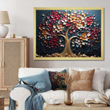 Pink and Blue golden tree on blue tones - Landscapes Canvas Wall Art