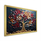 Pink and Blue golden tree on blue tones - Landscapes Canvas Wall Art