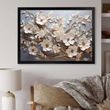 White Orchid Tree Garden Of Branches 7 - Floral Canvas Wall Art