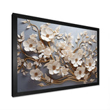 White Orchid Tree Garden Of Branches 7 - Floral Canvas Wall Art