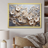 White Orchid Tree Garden Of Branches 7 - Floral Canvas Wall Art