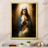 Mother mary christian portrait III - Spiritual Canvas Wall Art