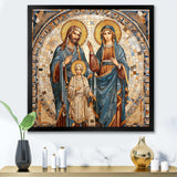 Iconic Depiction of Jesus and the Holy Family I - Spiritual Canvas Wall Art