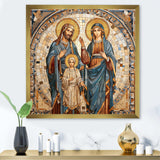 Iconic Depiction of Jesus and the Holy Family I - Spiritual Canvas Wall Art