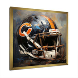 Vintage black and orange american football helmet I - Sports Canvas Wall Art