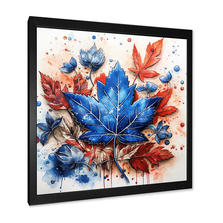 Blue And Red Toronto Maple Leaf Colors - Sport Hockey Canvas Wall Art