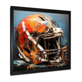 Orange and black football helmet - Sports Canvas Wall Art