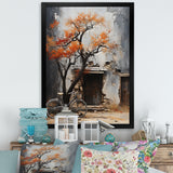 Orange and grey Midnight bicycle - Bicycle Canvas Wall Art