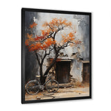 Orange and grey Midnight bicycle - Bicycle Canvas Wall Art