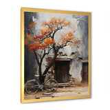 Orange and grey Midnight bicycle - Bicycle Canvas Wall Art