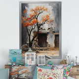 Orange and grey Midnight bicycle - Bicycle Canvas Wall Art