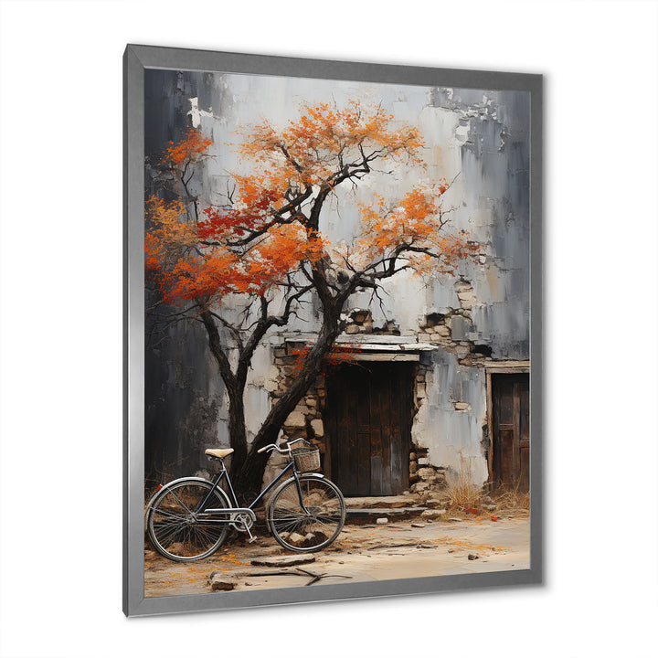Orange and grey Midnight bicycle - Bicycle Canvas Wall Art