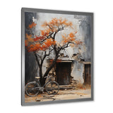 Orange and grey Midnight bicycle - Bicycle Canvas Wall Art