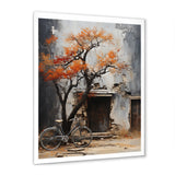 Orange and grey Midnight bicycle - Bicycle Canvas Wall Art