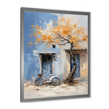 Florals yellow and blue bicycle - Bicycle Canvas Wall Art