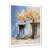 Florals yellow and blue bicycle - Bicycle Canvas Wall Art
