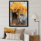 Yellow and blue springtime florals bicycle - Bicycle Canvas Wall Art