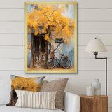 Yellow and blue springtime florals bicycle - Bicycle Canvas Wall Art