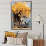 Yellow and blue springtime florals bicycle - Bicycle Canvas Wall Art
