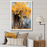 Yellow and blue springtime florals bicycle - Bicycle Canvas Wall Art