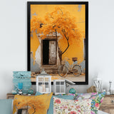 Yellow springtime florals bicycle I - Bicycle Canvas Wall Art